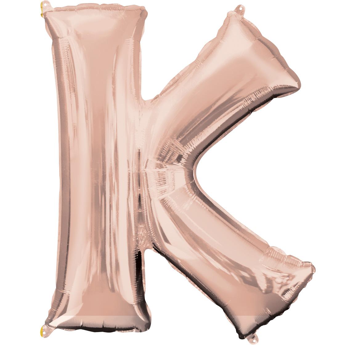 Letter K Rose Gold SuperShape Foil Balloon 66x83cm Balloons & Streamers - Party Centre - Party Centre