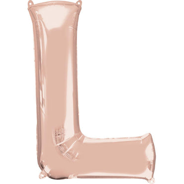 Letter L Rose Gold SuperShape Foil Balloon 58x81cm Balloons & Streamers - Party Centre - Party Centre