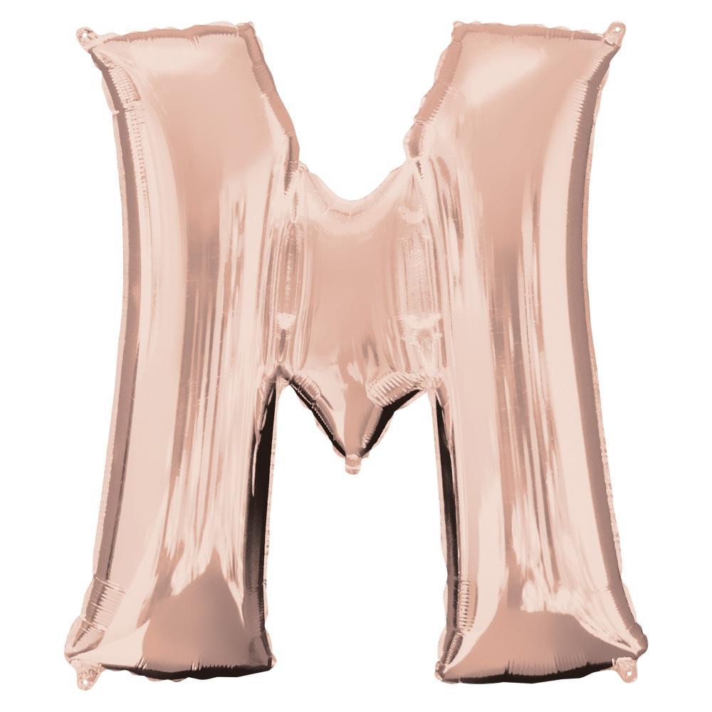 Letter M Rose Gold SuperShape Foil Balloon 81x83cm Balloons & Streamers - Party Centre - Party Centre