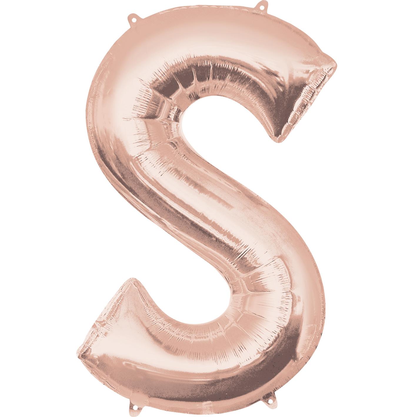 Letter S Rose Gold SuperShape Foil Balloon 53x88cm Balloons & Streamers - Party Centre - Party Centre