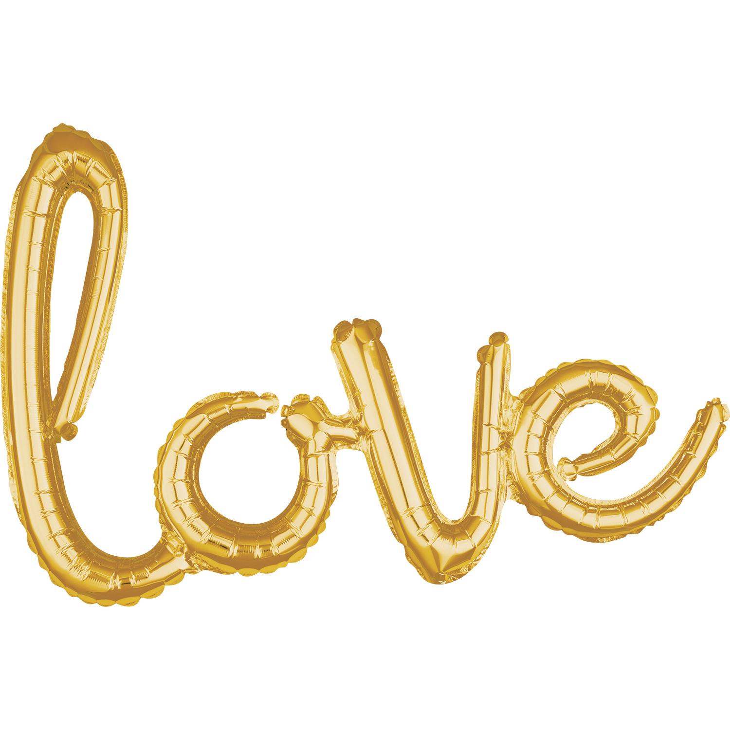 Love Script Phrase Gold Foil Balloon 78x53cm Balloons & Streamers - Party Centre - Party Centre