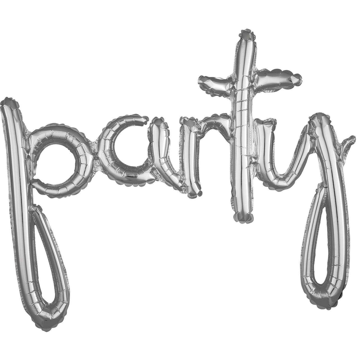 Party Script Phrase Silver Foil Balloon 99x78cm Balloons & Streamers - Party Centre - Party Centre