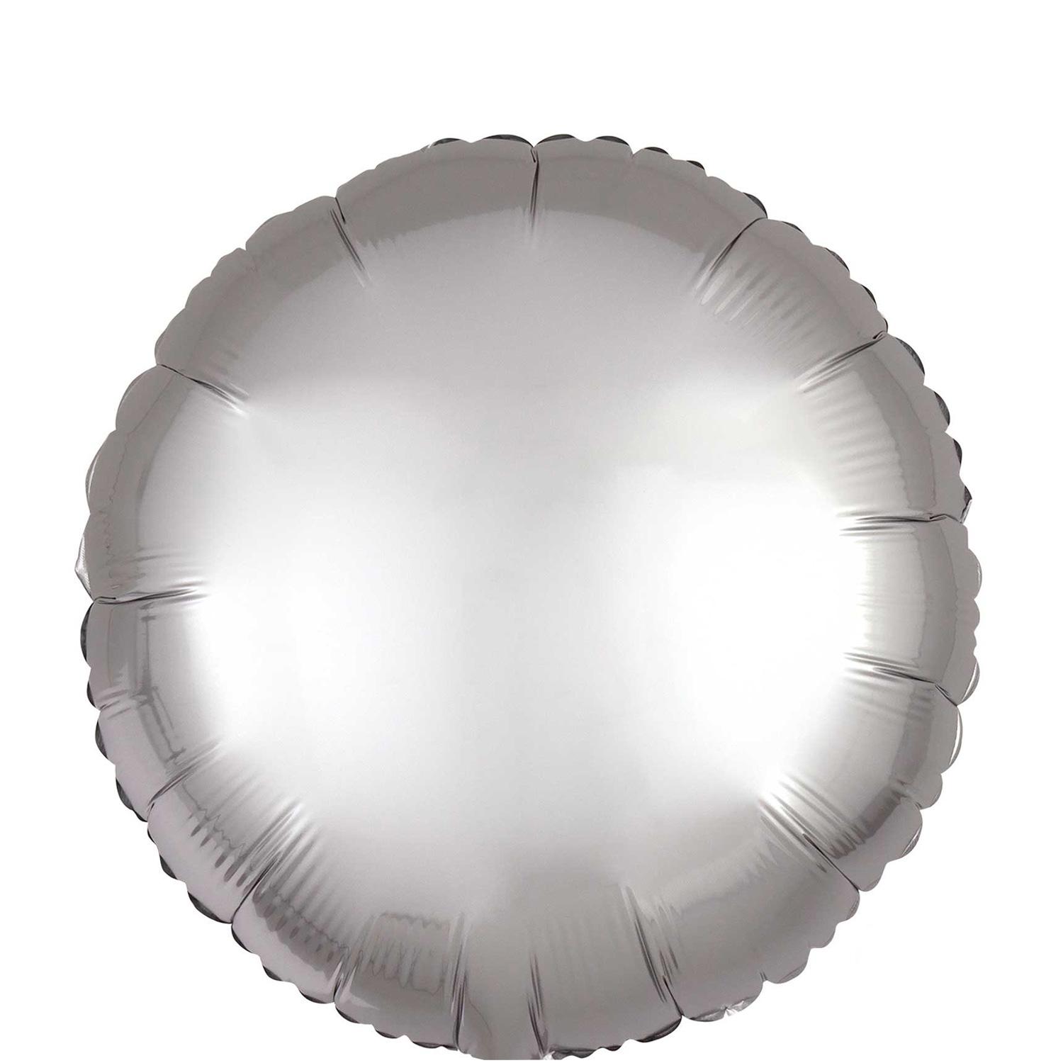 Satin Luxe Platinum Round Foil Balloon 45cm Balloons & Streamers - Party Centre - Party Centre