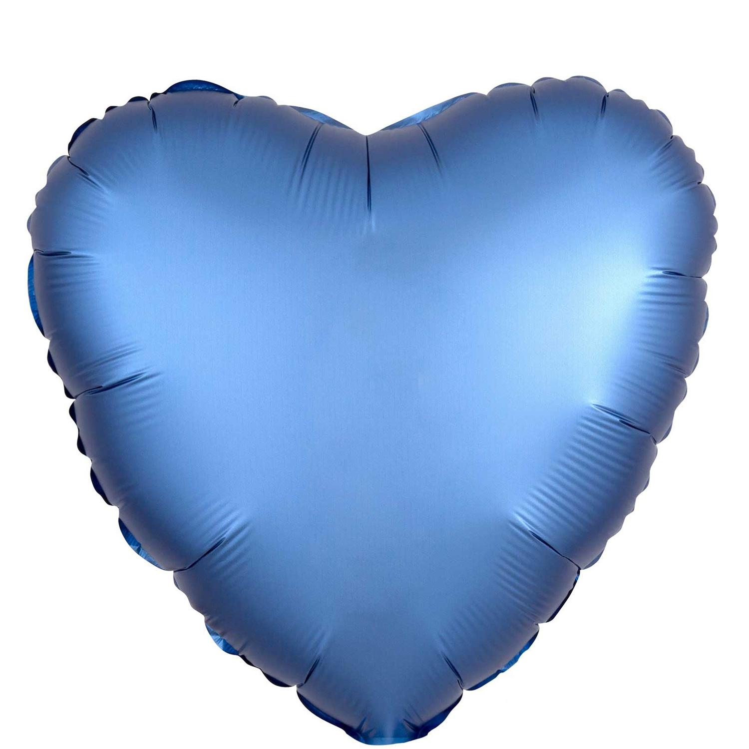 Satin Luxe Azure Heart Foil Balloon 45cm Balloons & Streamers - Party Centre - Party Centre