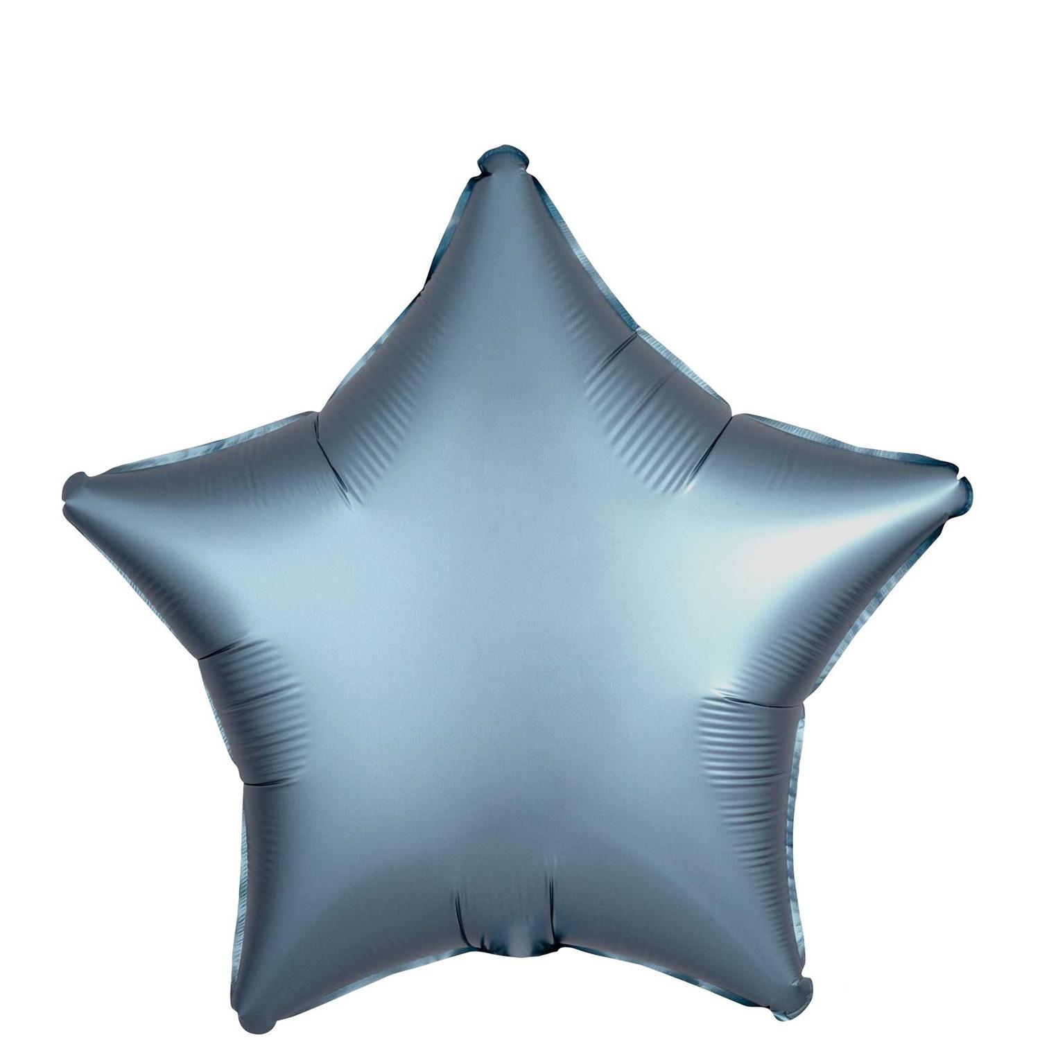 Satin Luxe Steel Blue Star Foil Balloon 45cm Balloons & Streamers - Party Centre - Party Centre