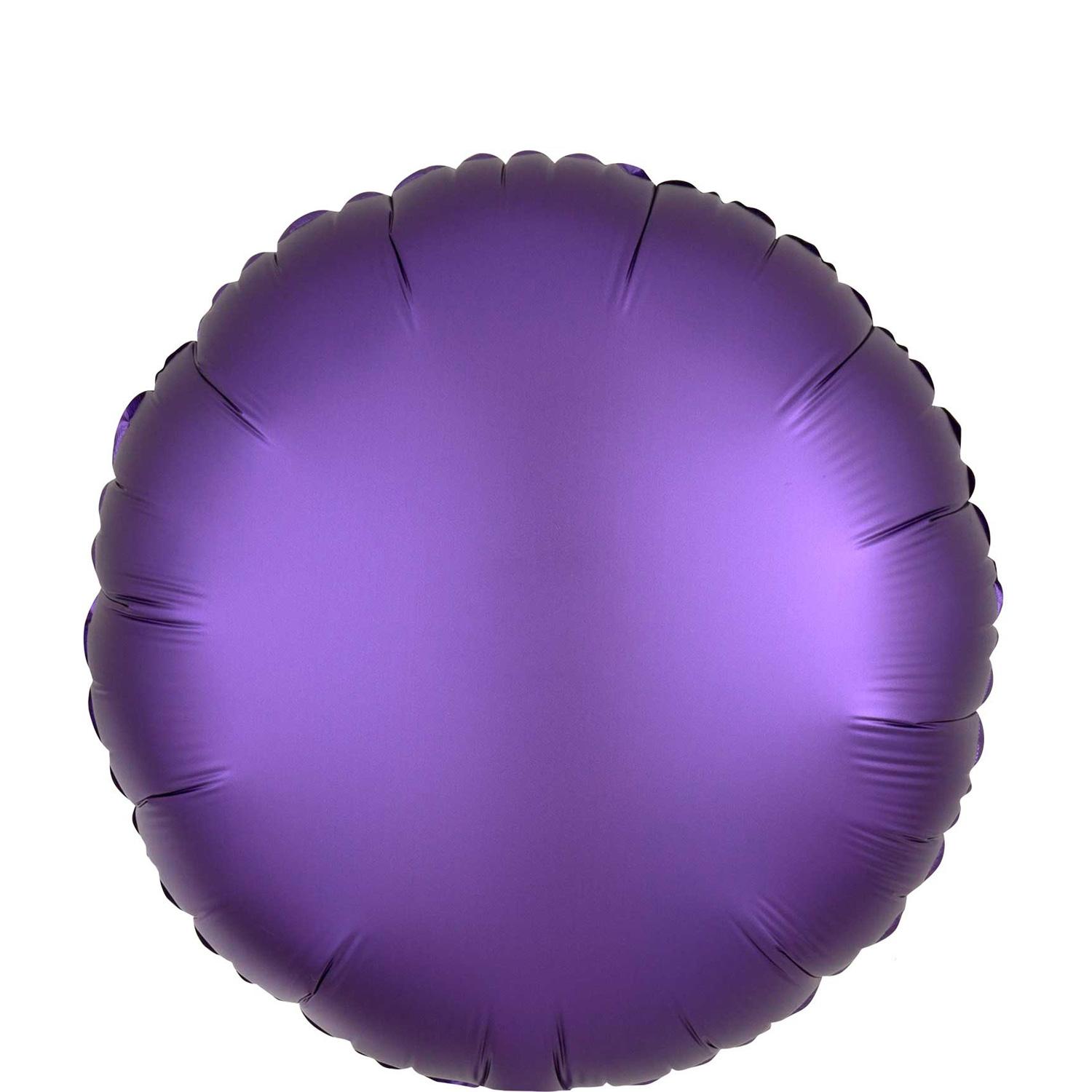 Satin Luxe Purple Royale Round Foil Balloon 45cm Balloons & Streamers - Party Centre - Party Centre
