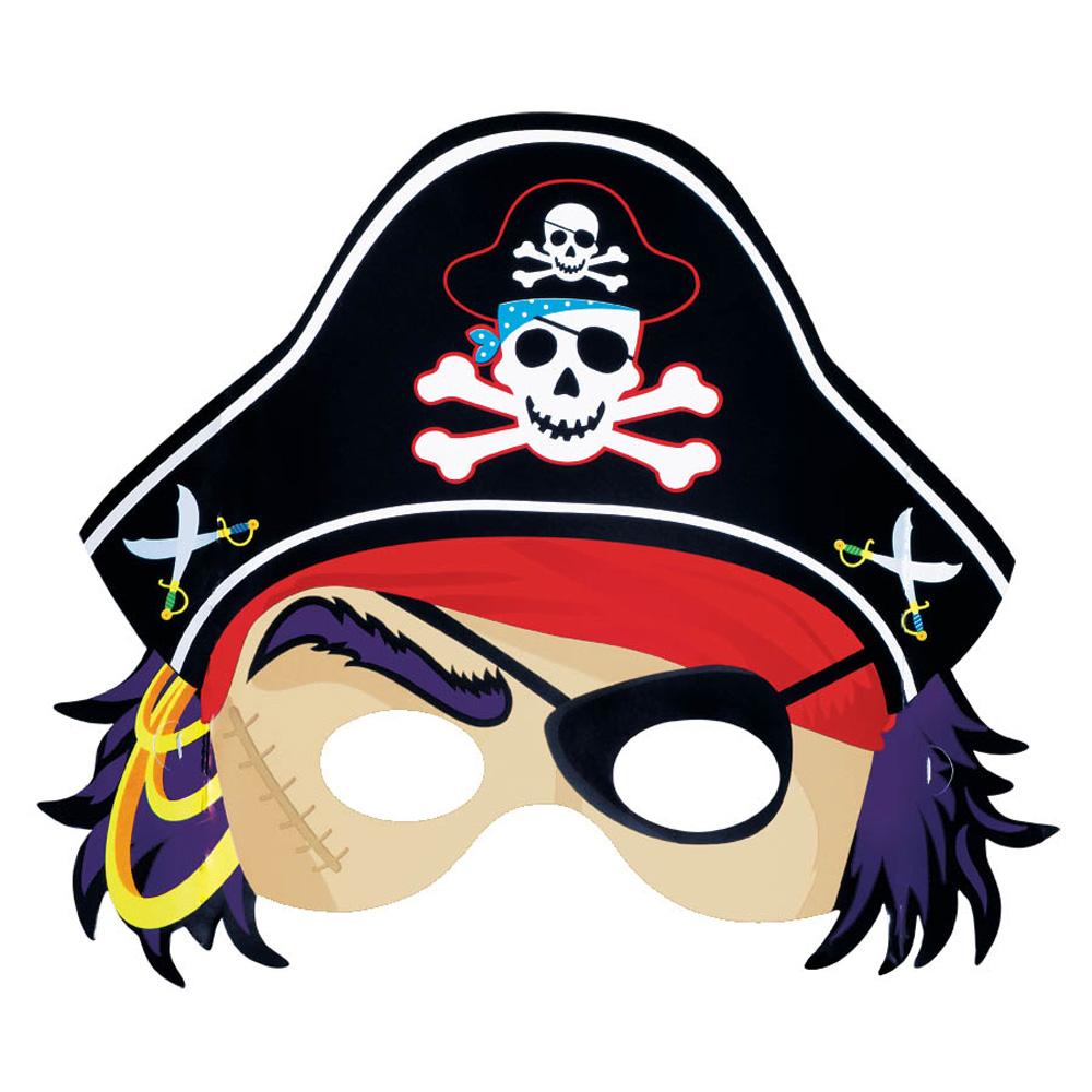 Pirate's Treasure Masks 8 x 9in, 8pcs Costumes & Apparel - Party Centre - Party Centre