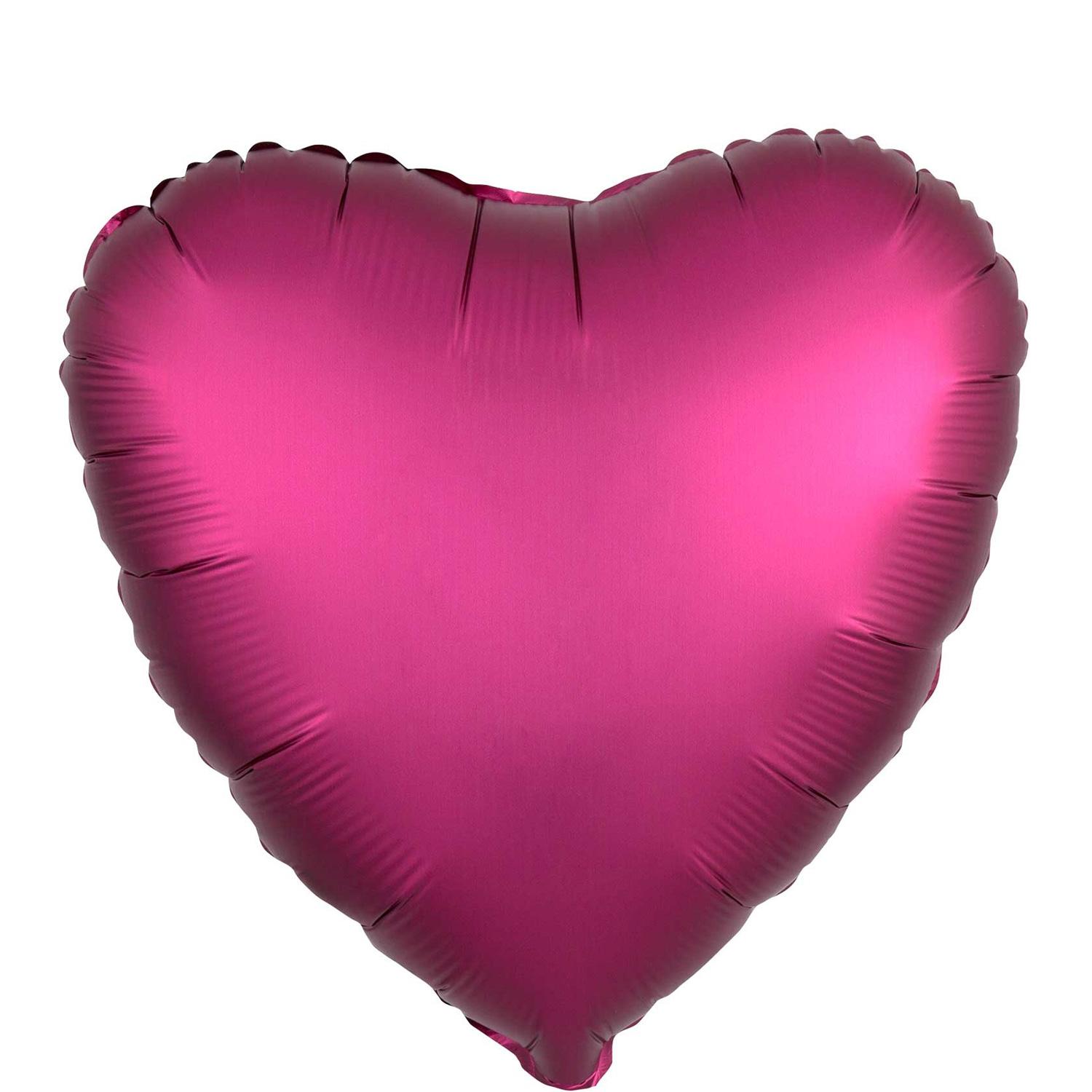 Satin Luxe Pomegranate Heart Foil Balloon 45cm Balloons & Streamers - Party Centre - Party Centre