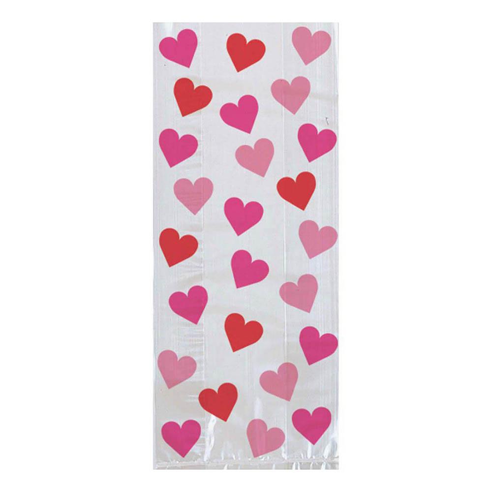 Valentine Key To Your Heart Cello Party Bags 20pcs Favours - Party Centre - Party Centre
