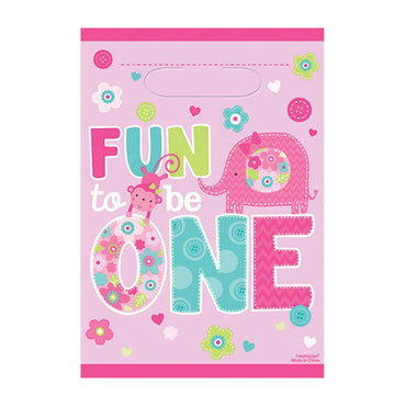 One Wild Girl Plastic Loot Bags 8pcs Favours - Party Centre - Party Centre