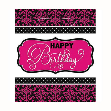 Black & Pink Plastic Loot Bags 9.50in x 8in, 8pcs Favours - Party Centre - Party Centre