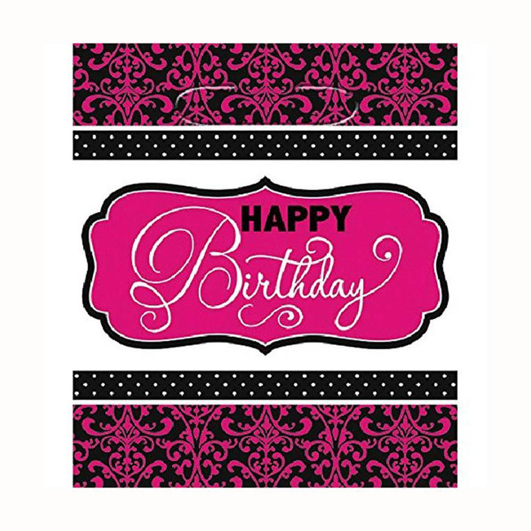 Black & Pink Plastic Loot Bags 9.50in x 8in, 8pcs Favours - Party Centre