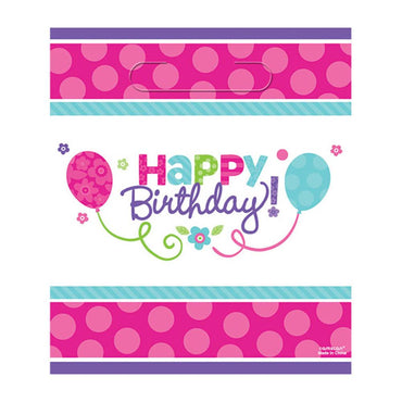 Purple & Teal Plastic Loot Bags 9.50in x 8in, 8pcs Favours - Party Centre - Party Centre