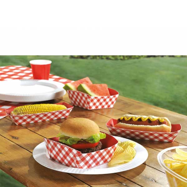 Picnic Party Paper Food Trays 50pcs Solid Tableware - Party Centre - Party Centre