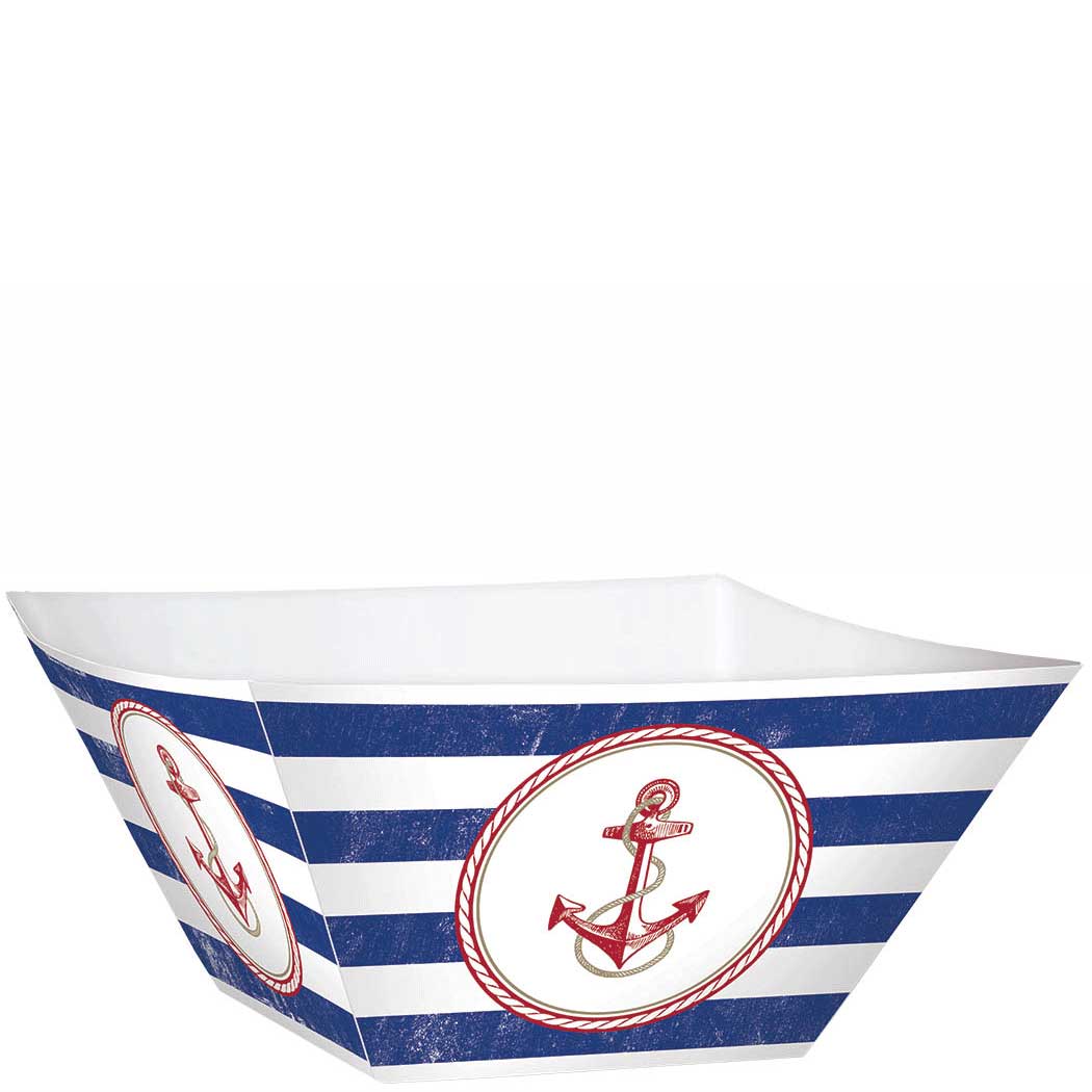 Anchors Aweigh Square Square Bowls 3pcs Candy Buffet - Party Centre - Party Centre
