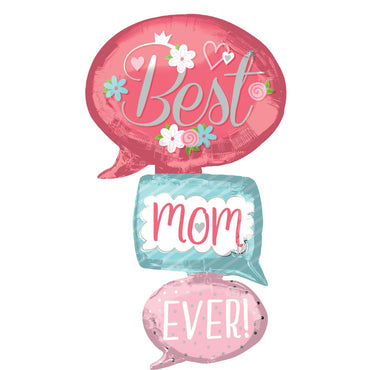 Best Mom Ever Bubbles Giant Multi-Balloon 71x134cm Balloons & Streamers - Party Centre - Party Centre