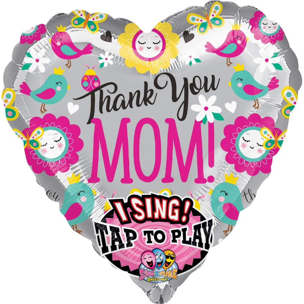 Thank You Mom Jumbo Sing-A-tune Foil Balloon 73cm Balloons & Streamers - Party Centre - Party Centre