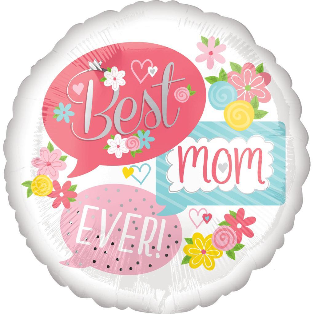 Best Mom Ever Bubbles Foil Balloon 45cm Balloons & Streamers - Party Centre - Party Centre
