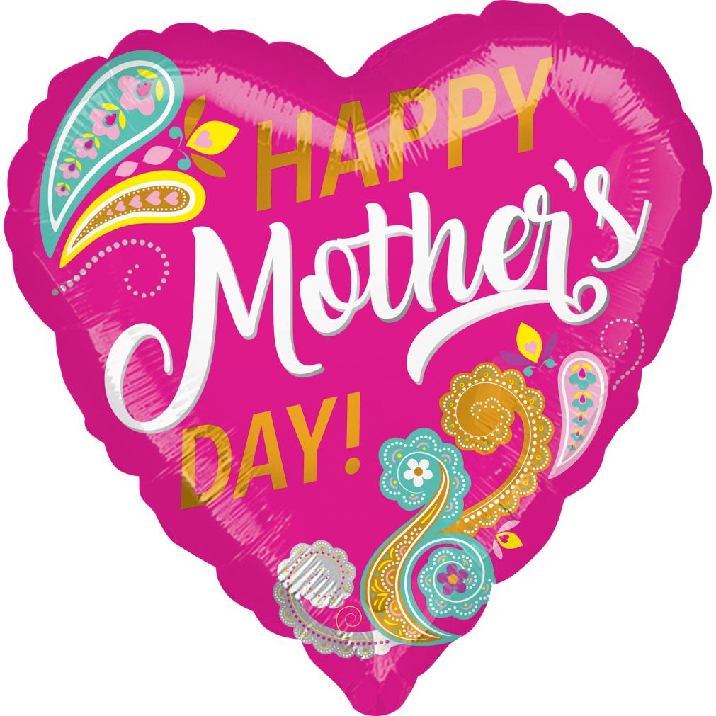 Happy Mother's Day Paisley Foil Balloon 45cm Balloons & Streamers - Party Centre - Party Centre
