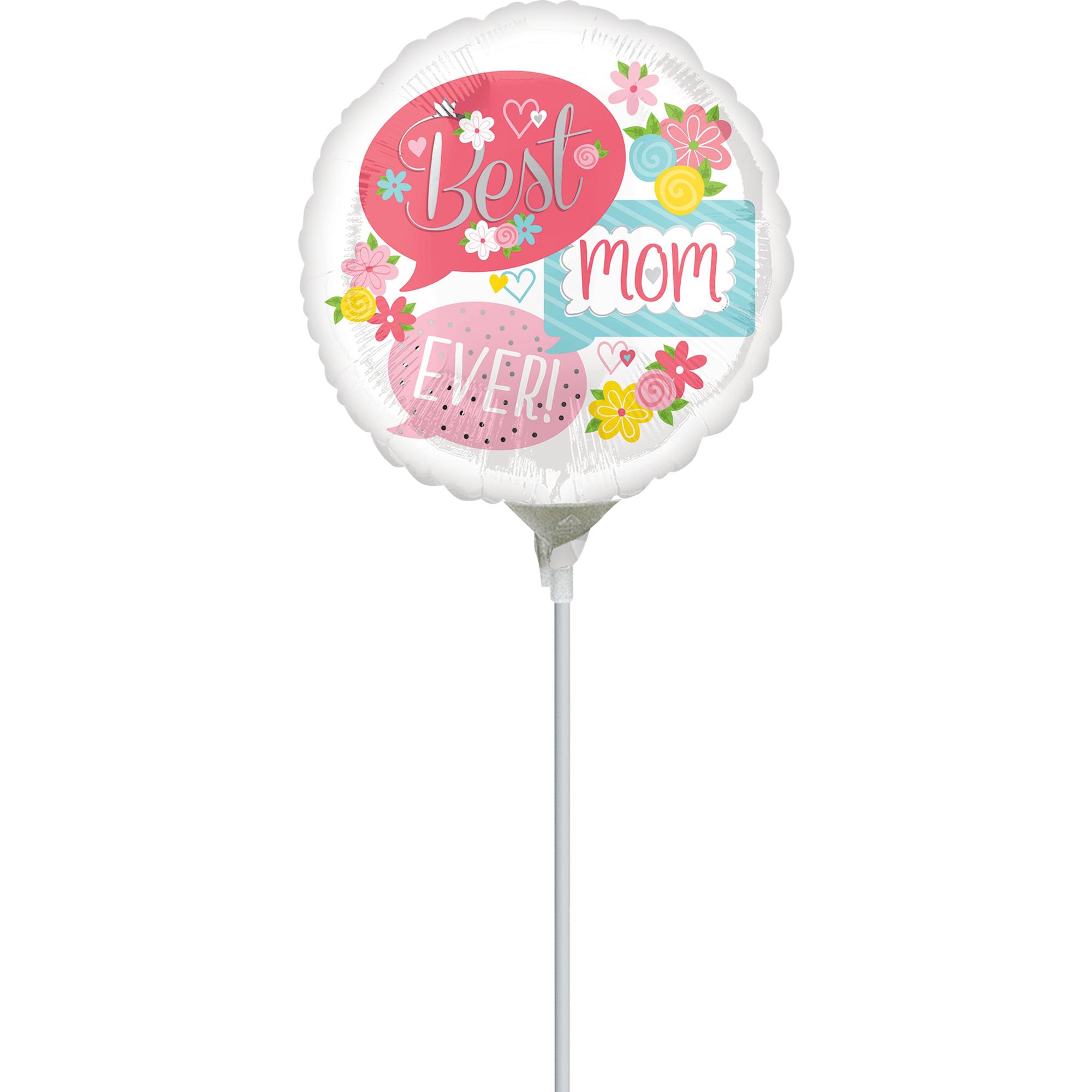Best Mom Ever Bubbles Foil Balloon 22cm Balloons & Streamers - Party Centre - Party Centre