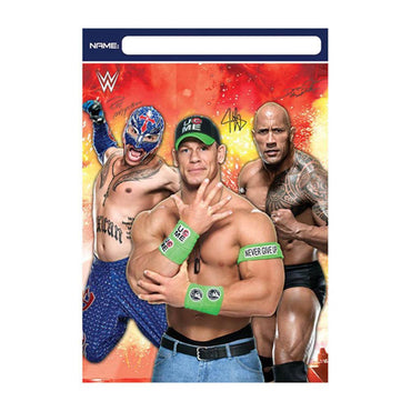 WWE Party Folded Loot Bags- Plastic, 8pcs Favours - Party Centre - Party Centre