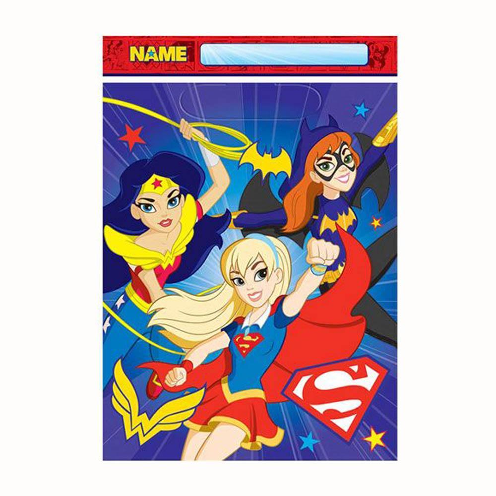 DC Superhero Girls Folded Loot Bags 8pcs Favours - Party Centre - Party Centre