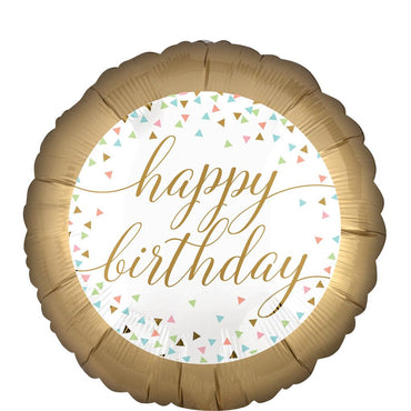 Pastel Confetti Happy Birthday Foil Balloon 45cm Balloons & Streamers - Party Centre - Party Centre