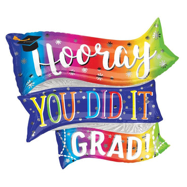 Hooray You Did It SuperShape Balloon 81x68cm Balloons & Streamers - Party Centre - Party Centre