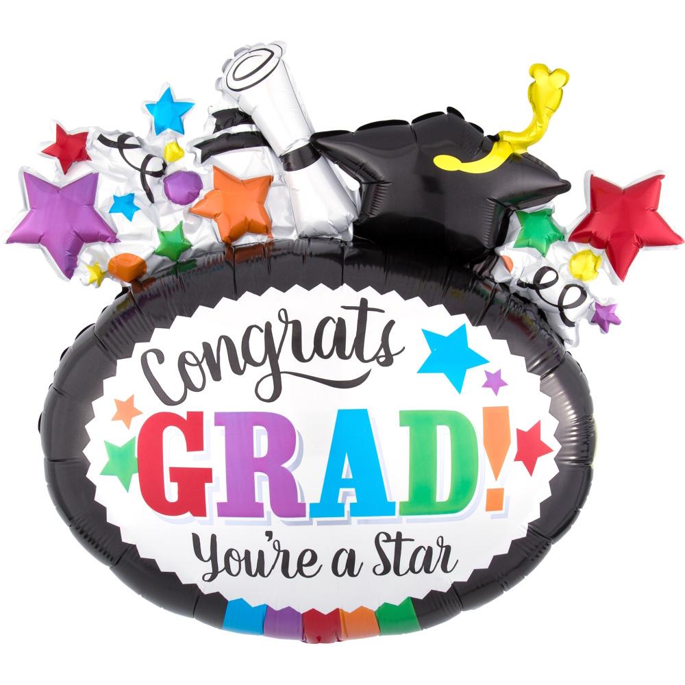 Graduation You're a Star SuperShape Balloon 73x68cm Balloons & Streamers - Party Centre - Party Centre