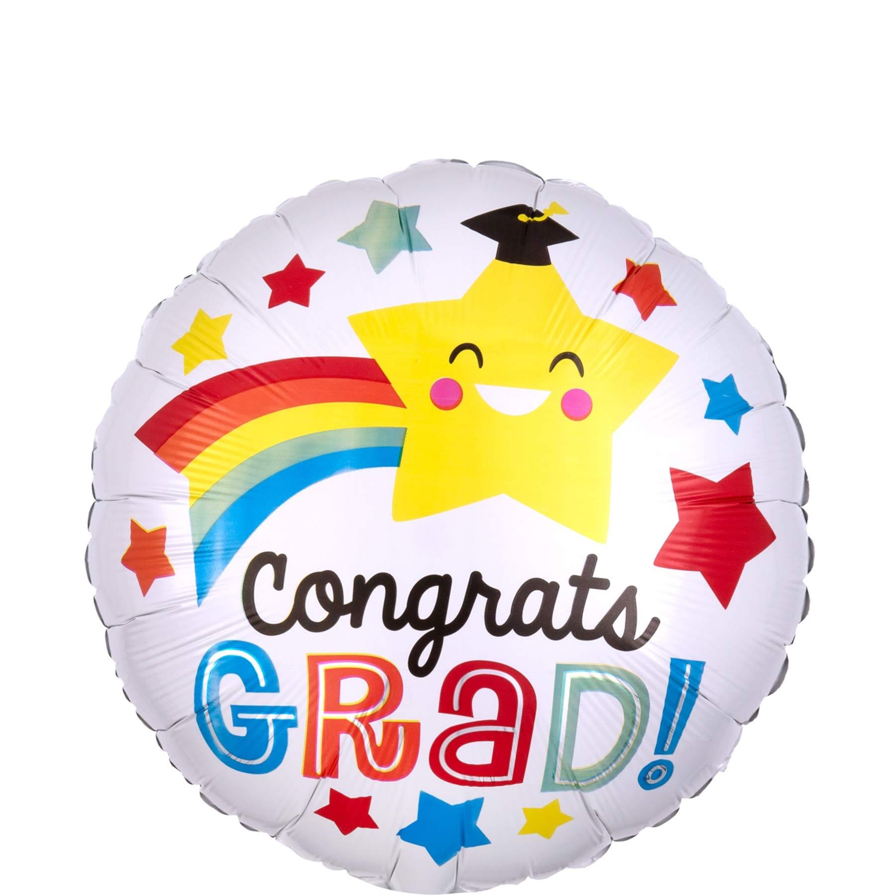 Congrats Graduation Happy Star Foil Balloon 45cm Balloons & Streamers - Party Centre - Party Centre
