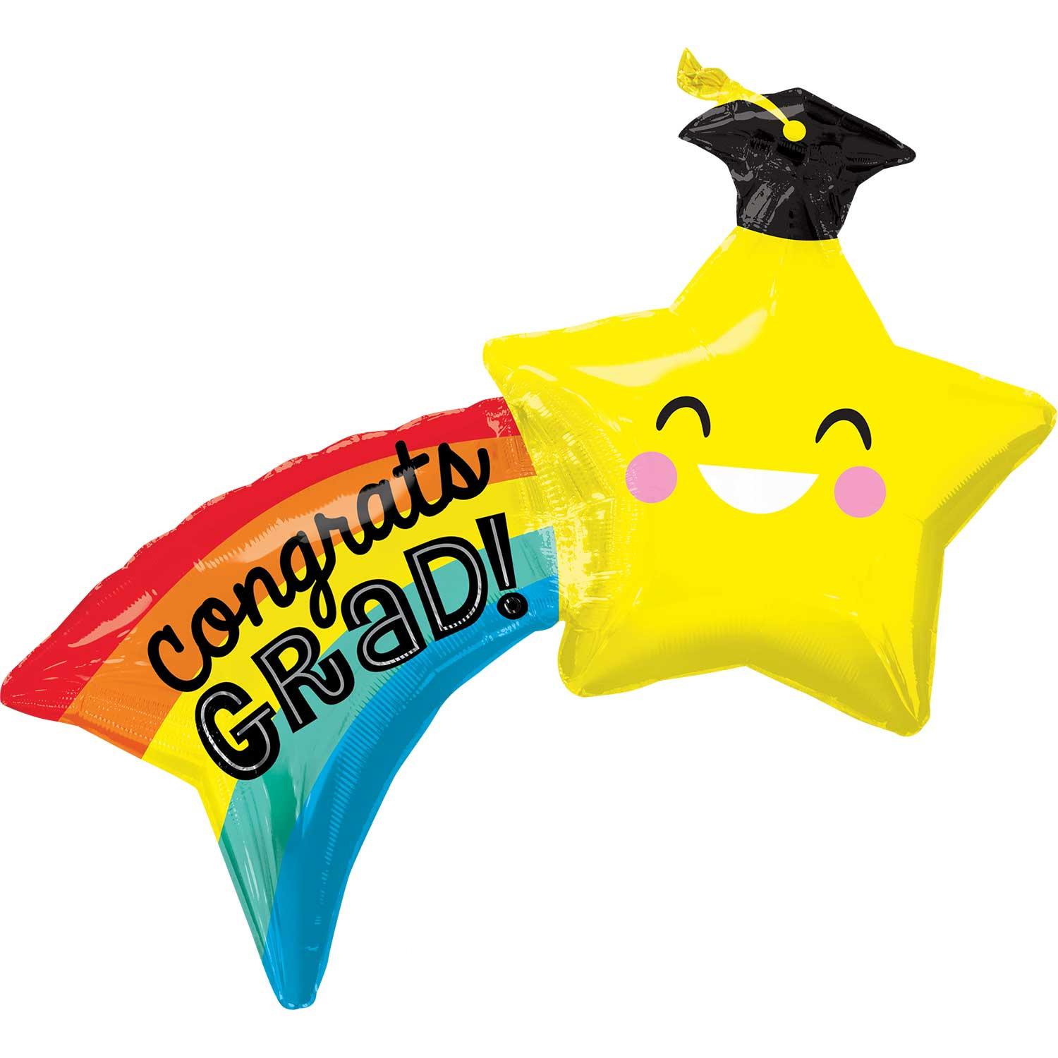 Graduation Shooting Star SuperShape Balloon 86x71cm Balloons & Streamers - Party Centre - Party Centre