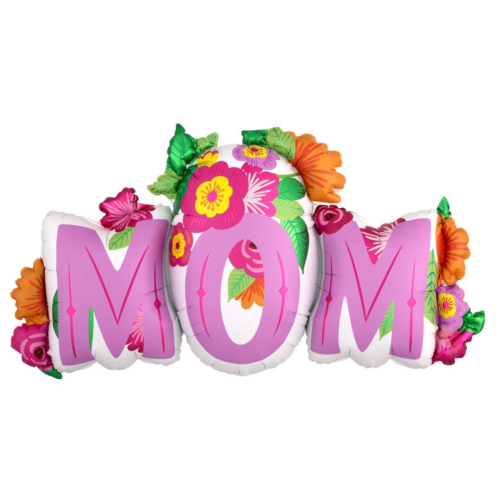 Mom Flowers SuperShape Balloon 91x50cm Balloons & Streamers - Party Centre - Party Centre