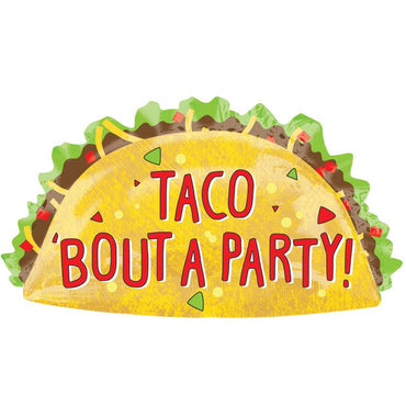 Taco Party SuperShape Foil Balloon 83x48cm Balloons & Streamers - Party Centre - Party Centre