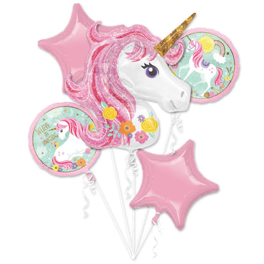 Magical Unicorn Balloon Bouquet 5pcs Balloons & Streamers - Party Centre - Party Centre