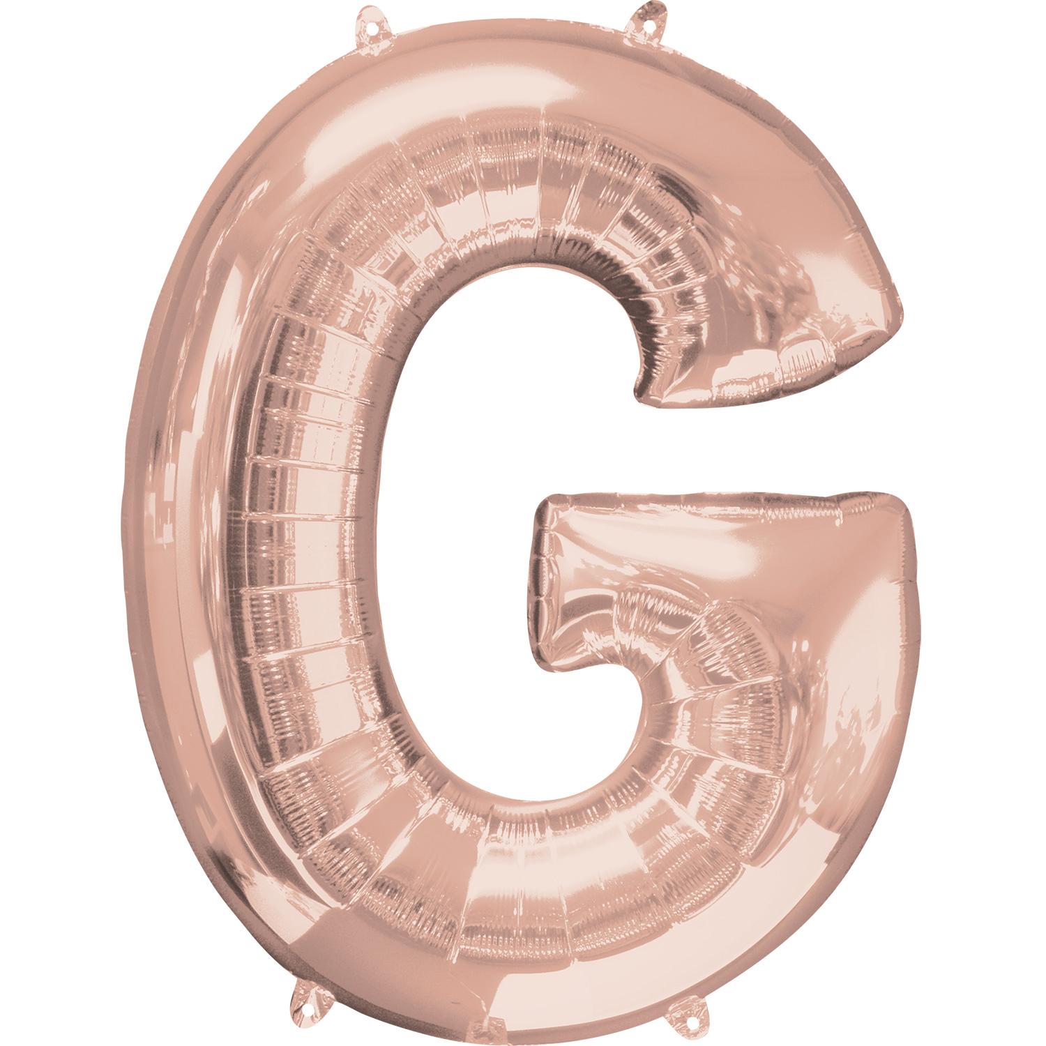 Rose Gold Letter G Mini Shape Foil Balloon 40cm Balloons & Streamers - Party Centre - Party Centre