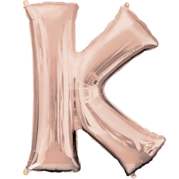 Rose Gold Letter K Mini Shape Foil Balloon 40cm Balloons & Streamers - Party Centre - Party Centre