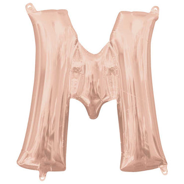 Rose Gold Letter M Mini Shape Balloon 27x33cm - Party Centre