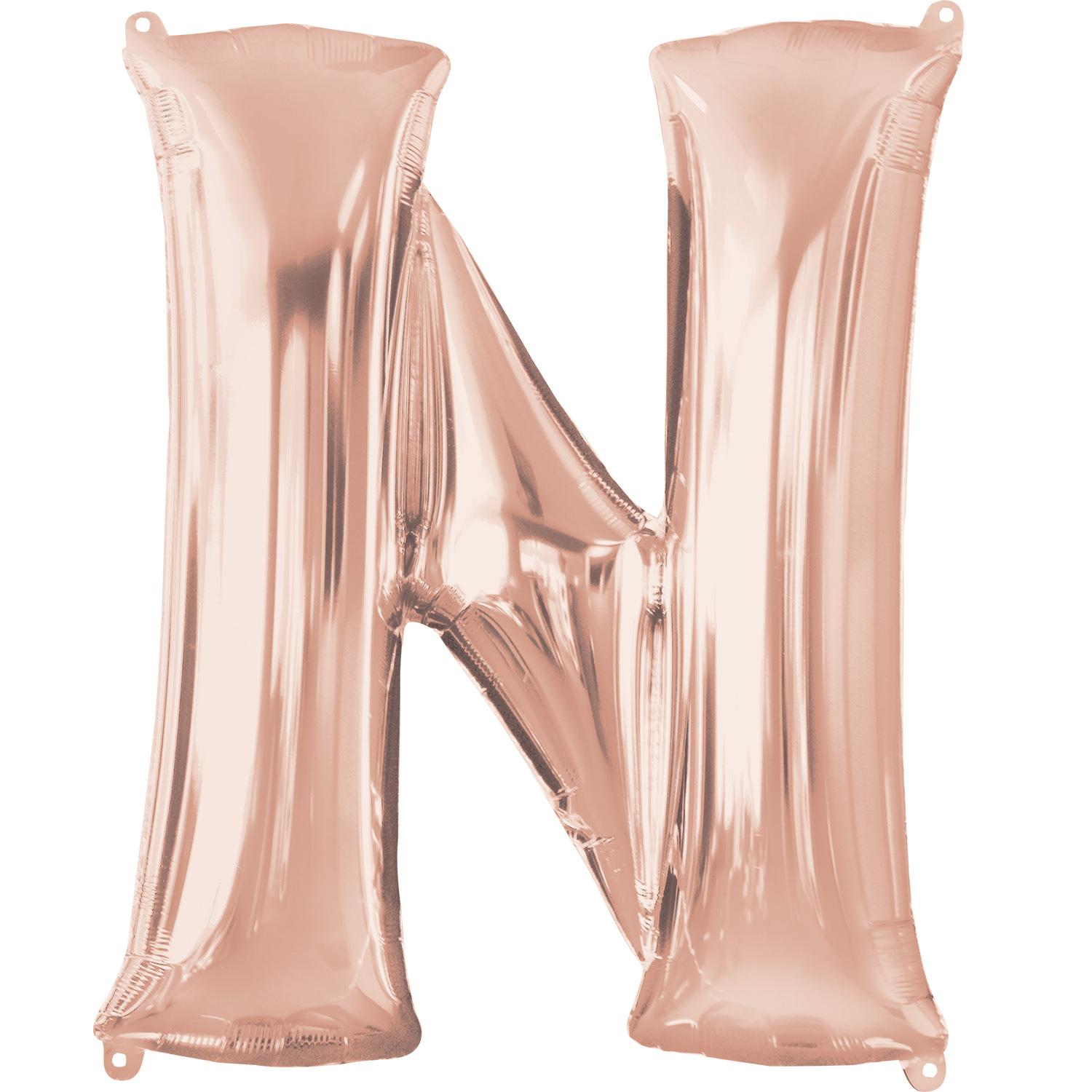 Rose Gold Letter N Mini Shape Foil Balloon 40cm Balloons & Streamers - Party Centre - Party Centre