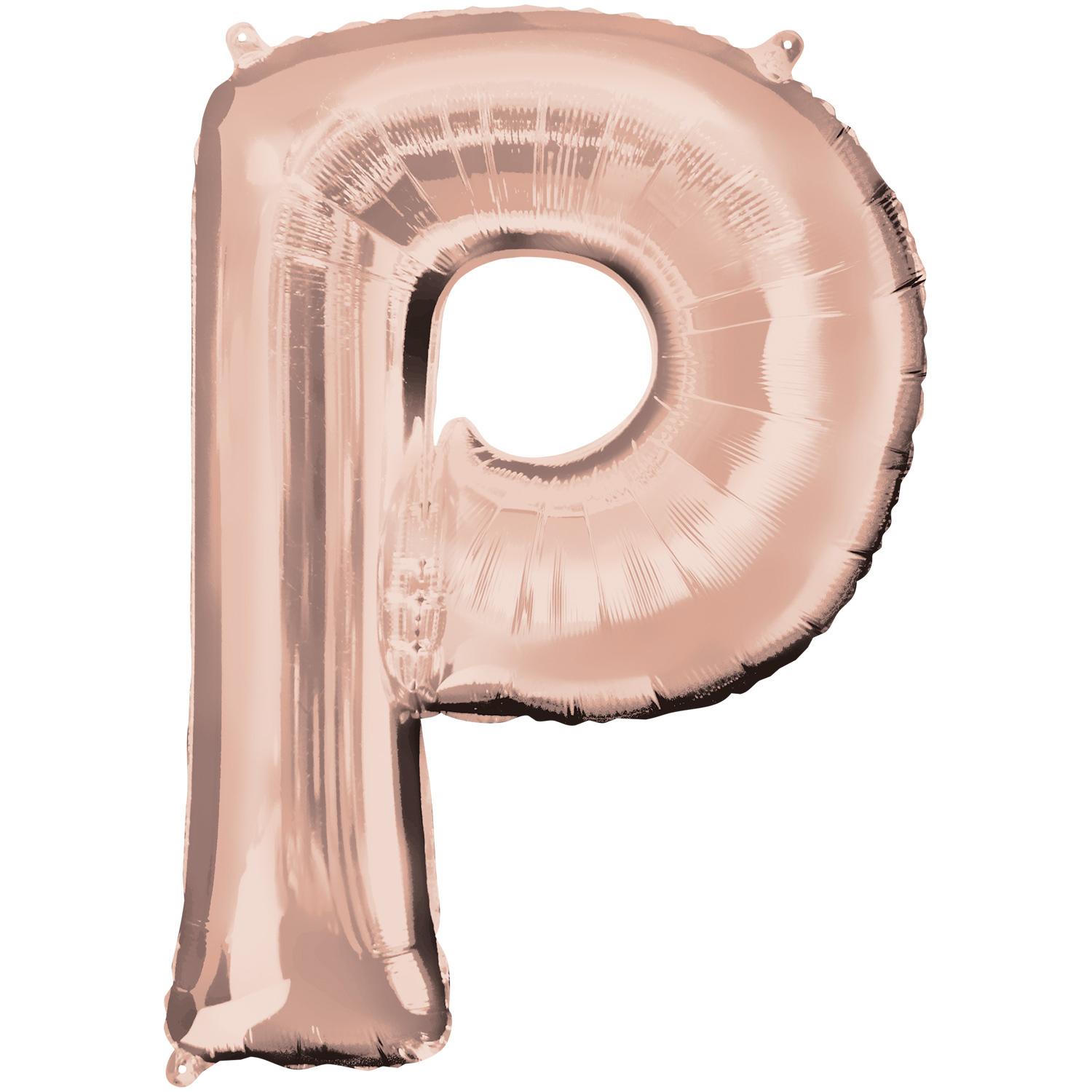Rose Gold Letter P Mini Shape Foil Balloon 40cm Balloons & Streamers - Party Centre - Party Centre