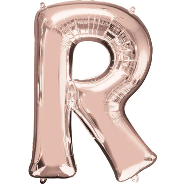 Rose Gold Letter R Mini Shape Foil Balloon 40cm Balloons & Streamers - Party Centre - Party Centre