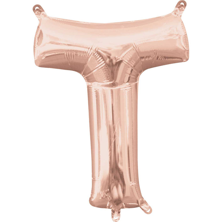 Rose Gold Letter T Mini Shape Balloon 25x33cm