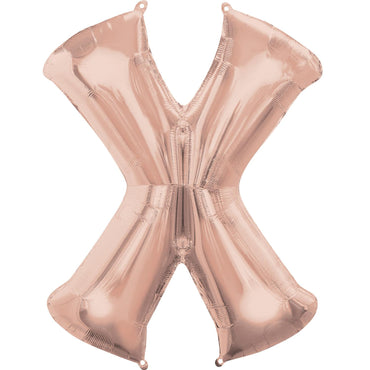 Rose Gold Letter X Mini Shape Foil Balloon 40cm Balloons & Streamers - Party Centre - Party Centre