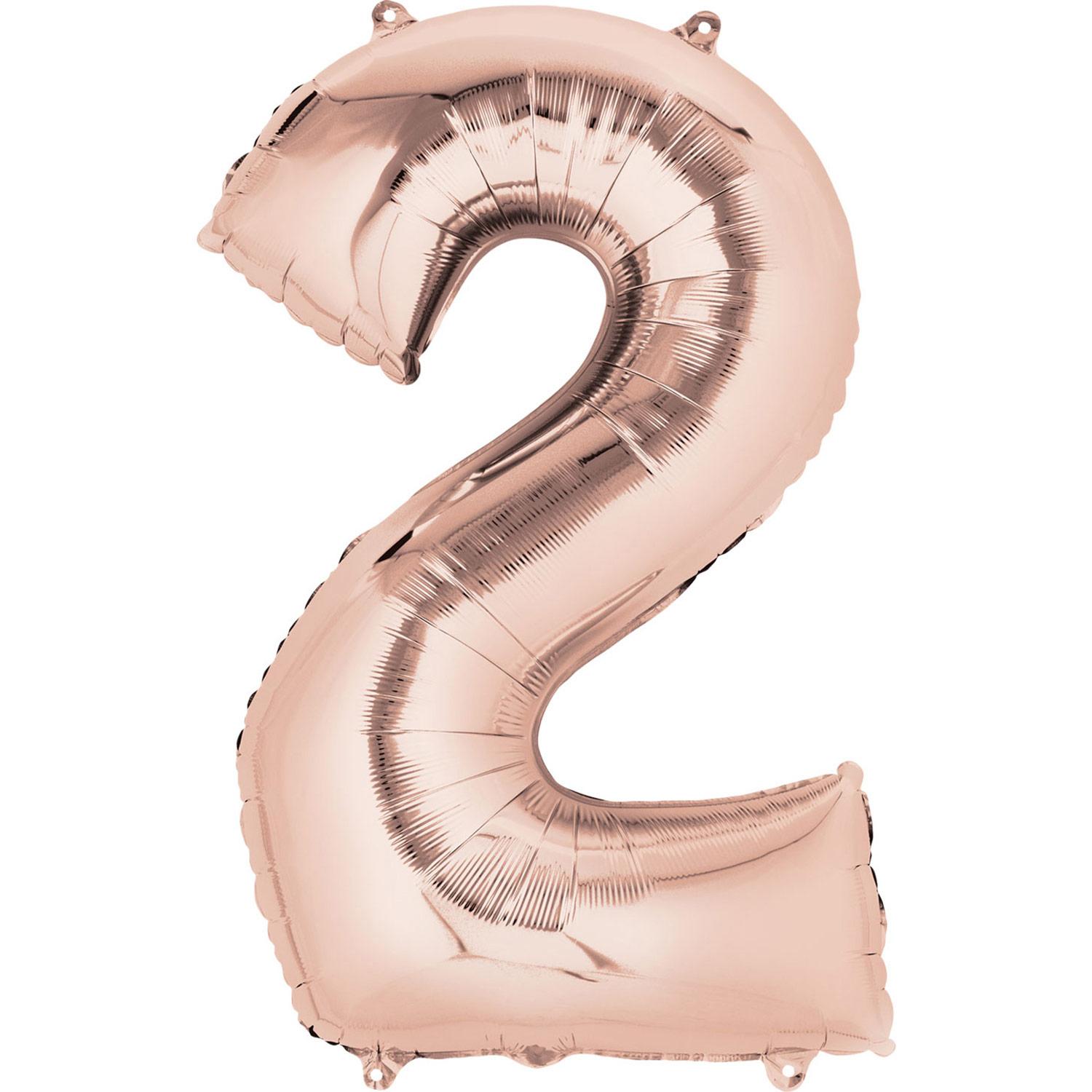 Rose Gold Number 2 Mini Shape Foil Balloon 40cm Balloons & Streamers - Party Centre - Party Centre