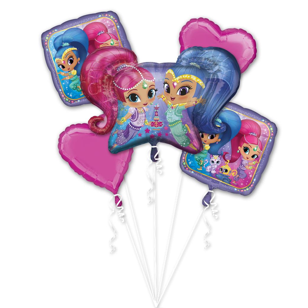 Shimmer and Shine Balloon Bouquet 5pcs Balloons & Streamers - Party Centre - Party Centre
