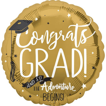 The Adventure Begins Graduation Foil Balloon 45cm Balloons & Streamers - Party Centre - Party Centre