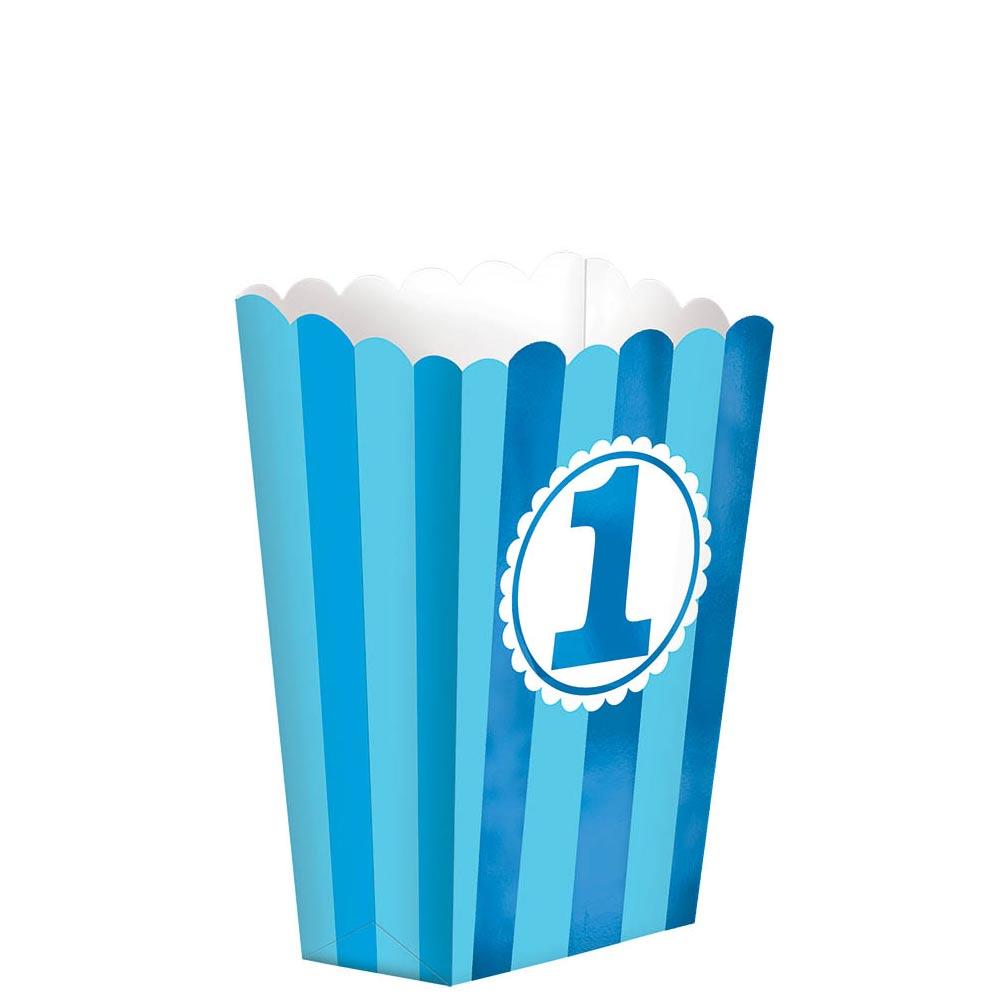 1st Birthday Boy Small Popcorn Boxes 5pcs Favours - Party Centre - Party Centre