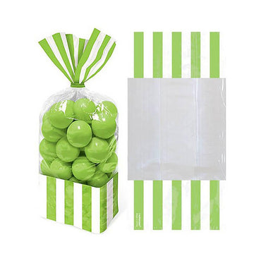 Kiwi Small Striped Party Bags 10pcs Favours - Party Centre - Party Centre