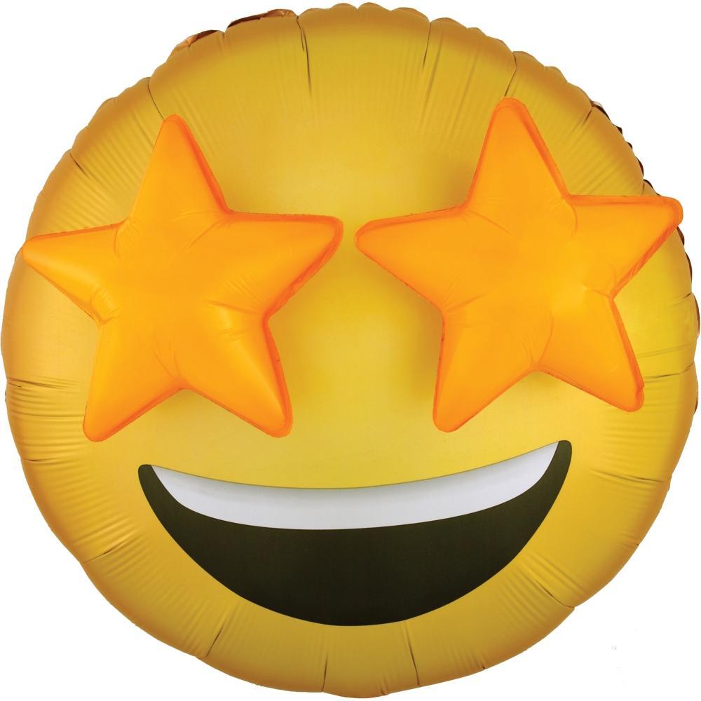 Emoticon Starry Eyes EZ-Fill Multi-Balloon 71cm Balloons & Streamers - Party Centre - Party Centre