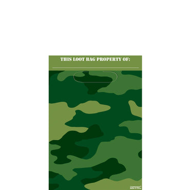Camouflage Plastic Bags 9in, 8pcs Favours - Party Centre - Party Centre
