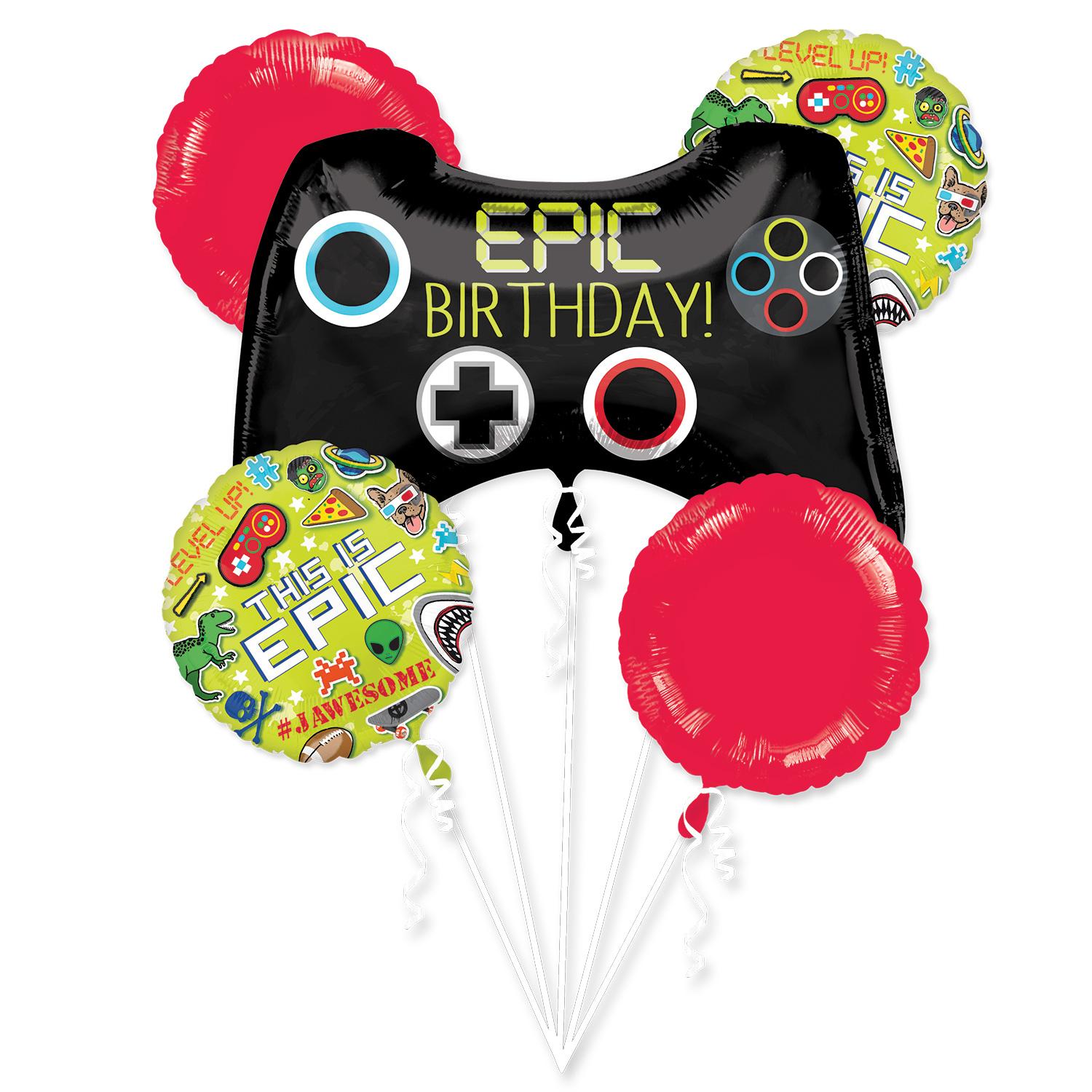 Epic Party Balloon Bouquet 5pcs Balloons & Streamers - Party Centre - Party Centre